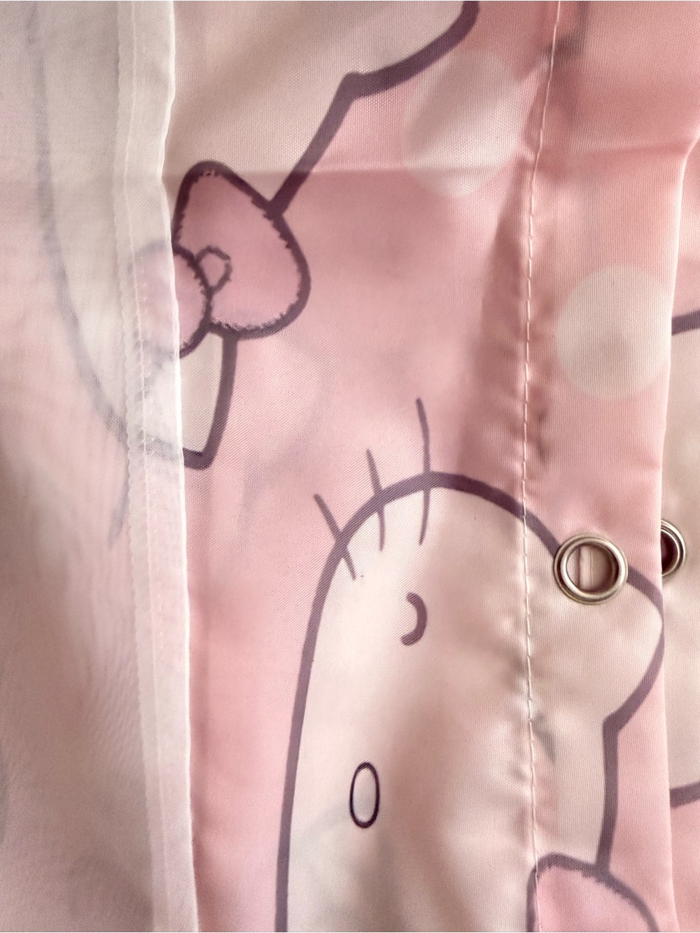 Hello Kitty Pink Pattern Shower Curtain - Picture 6 of 7